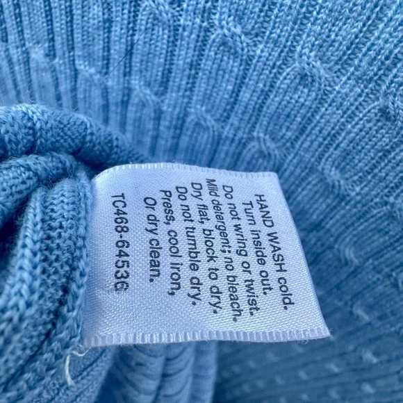 EUC Pendleton Merino Cable Knit Blue Textured Women's Cardigan Sweater, XL - Picture 10 of 12